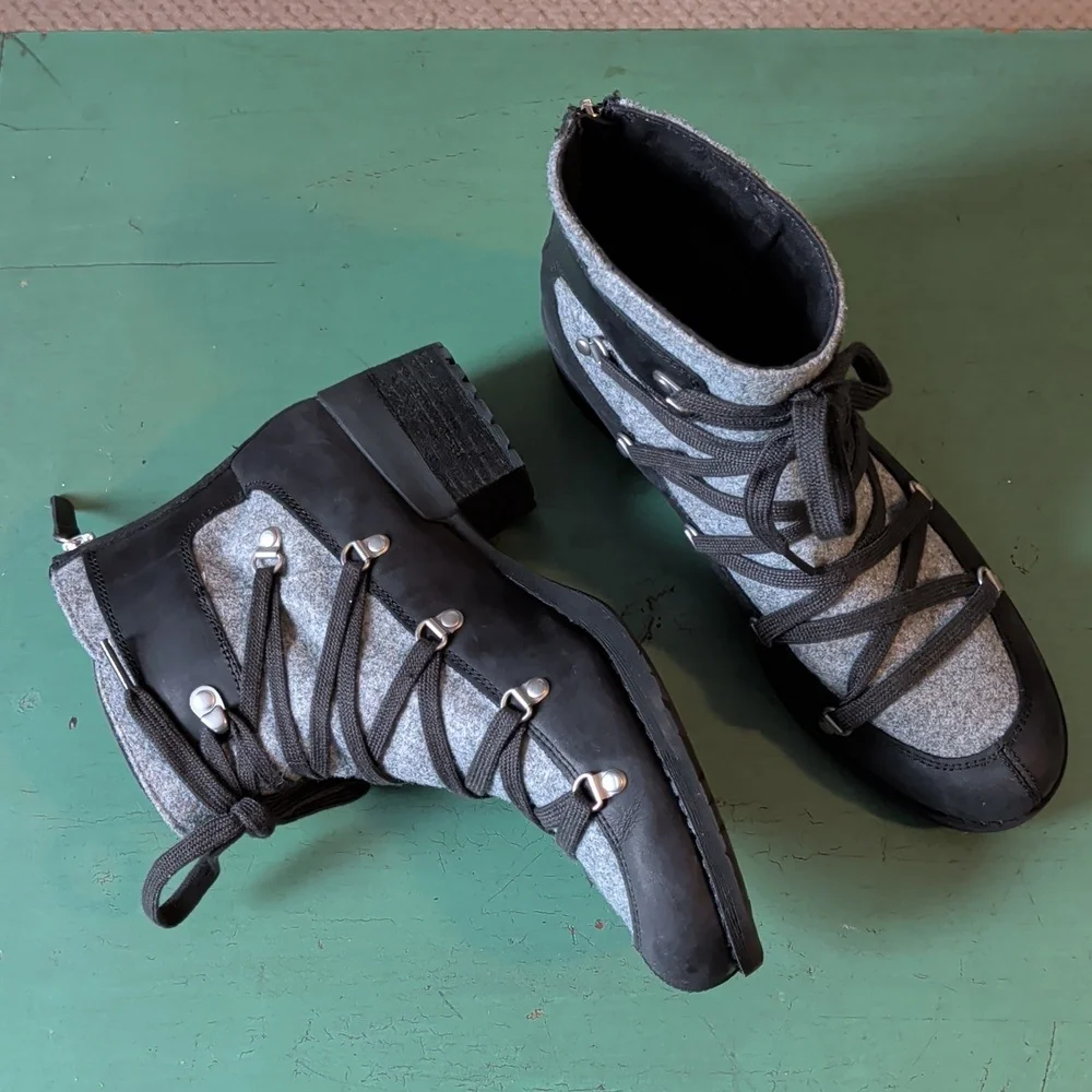 Merrill SHILOH II Warm Boot Winter Fashion Grey Black Leather